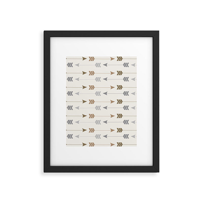 Tribal Arrows Pattern - Cream, Brown and Grey Framed Art Print Gallery Image 5