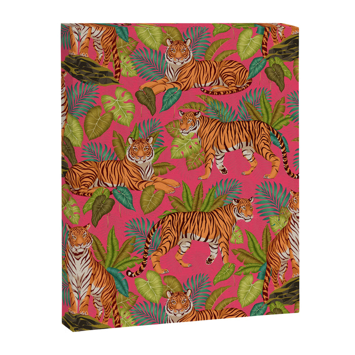 Tropical Tigers In Hot Pink Canvas Print Gallery Image 1
