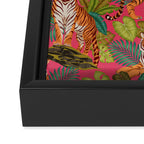 Tropical Tigers In Hot Pink Framed Canvas Print Gallery Image 3