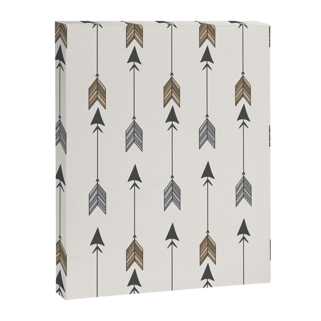 Vertical Arrow Patterns - Cream and Neutral Earth Tones Canvas Print Gallery Image 6