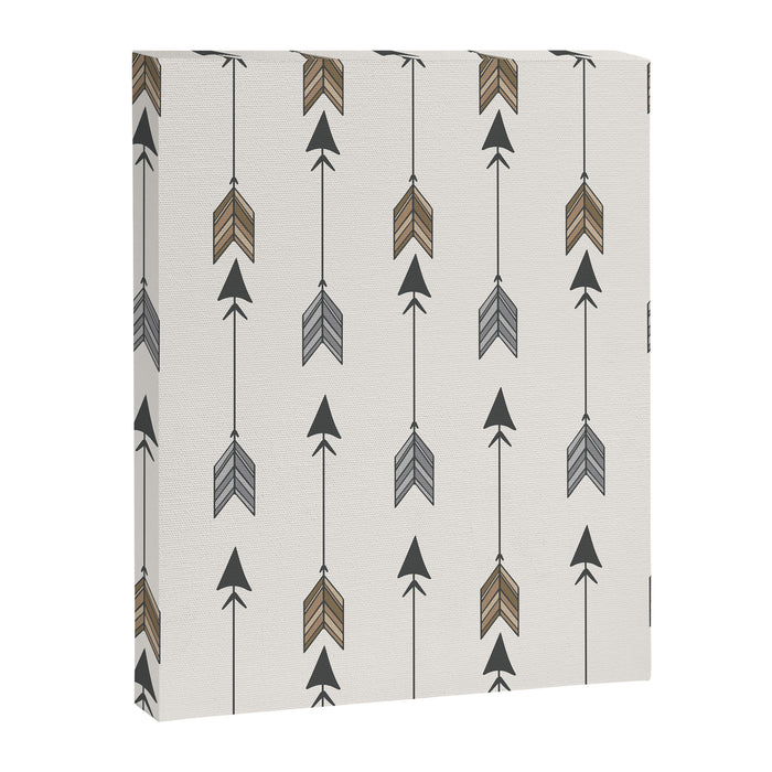 Vertical Arrow Patterns - Cream and Neutral Earth Tones Canvas Print Gallery Image 1