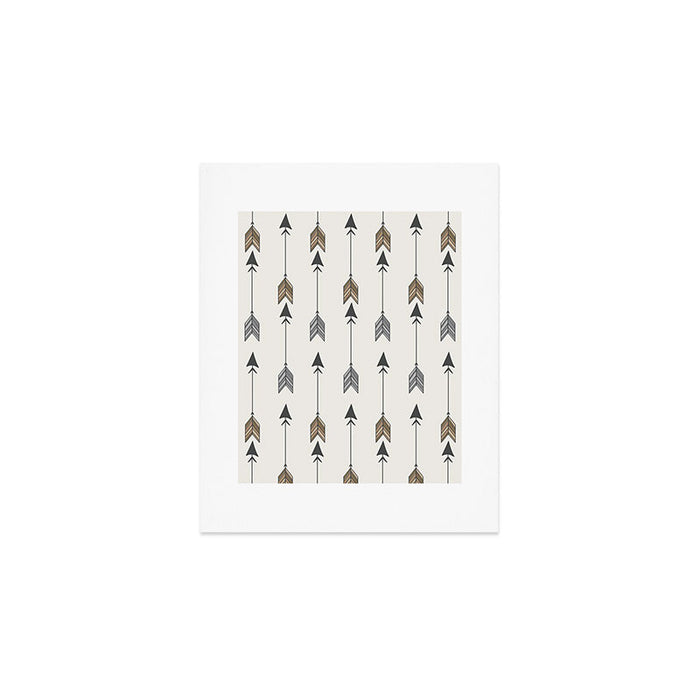 Vertical Arrow Patterns - Cream and Neutral Earth Tones Art Print Gallery Image 1