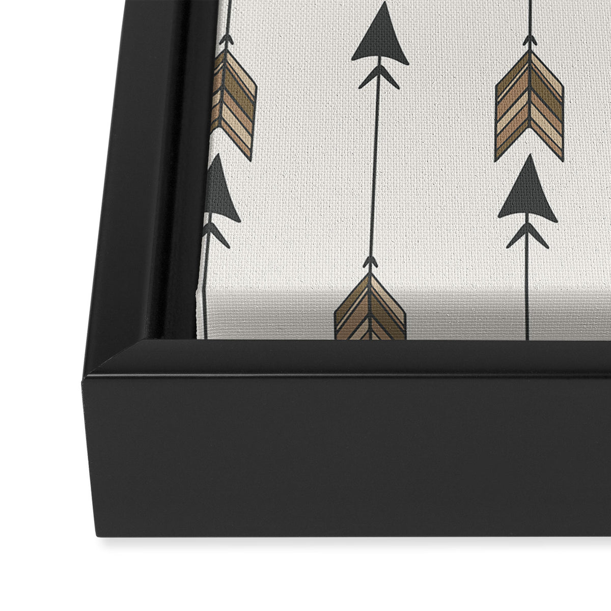 Vertical Arrow Patterns - Cream and Neutral Earth Tones Framed Canvas Print Gallery Image 3