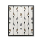 Vertical Arrow Patterns - Cream and Neutral Earth Tones Framed Canvas Print Gallery Image 6