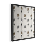 Vertical Arrow Patterns - Cream and Neutral Earth Tones Framed Canvas Print Gallery Image 2