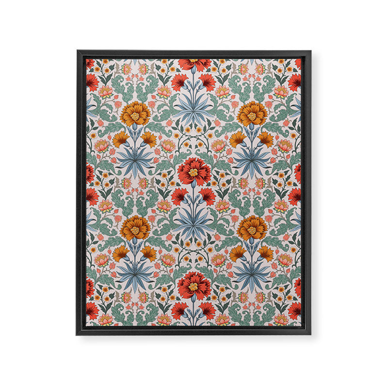  Victorian Botanicals - Carnation in Red and Blue Framed Canvas Print Gallery Image 6