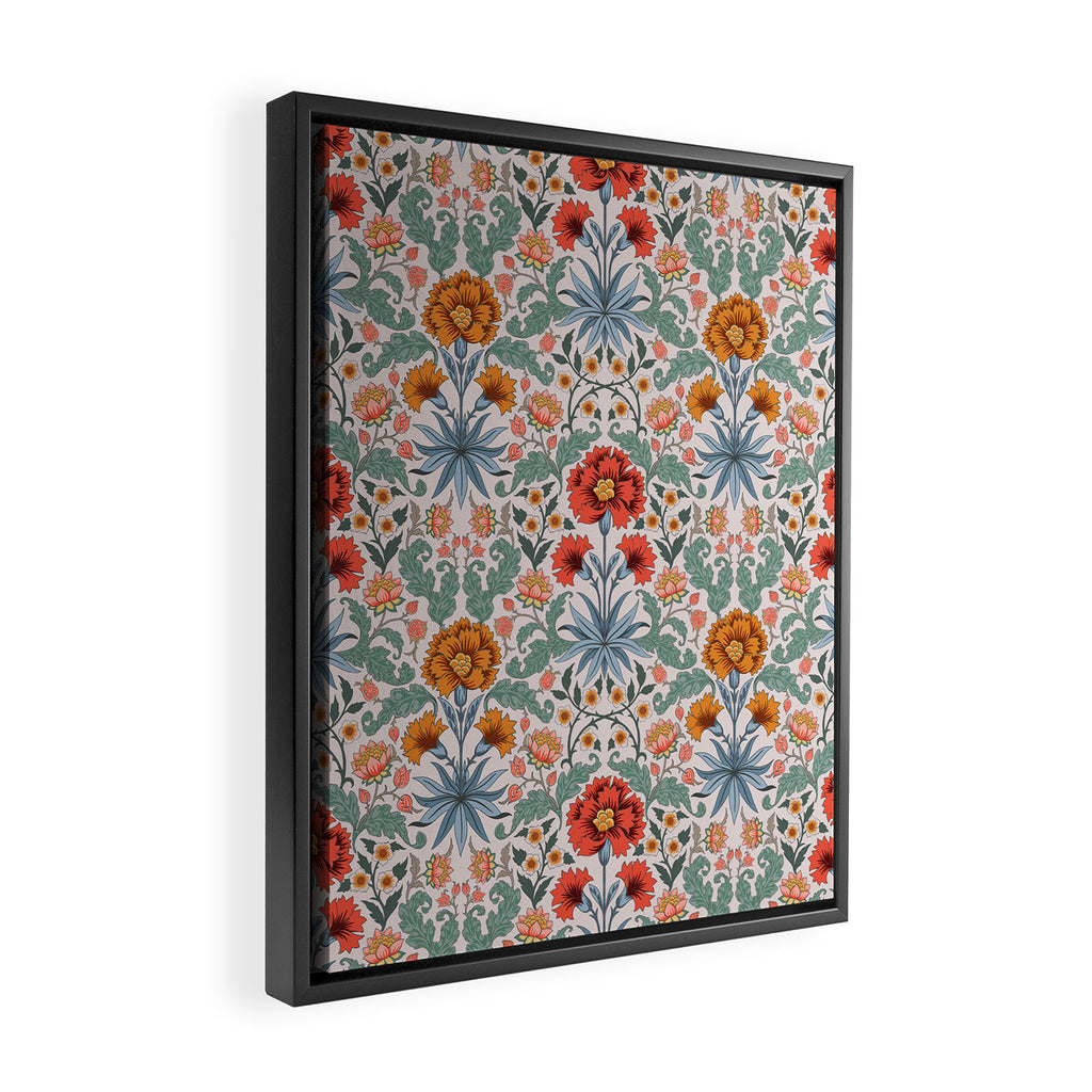  Victorian Botanicals - Carnation in Red and Blue Framed Canvas Print Gallery Image 2