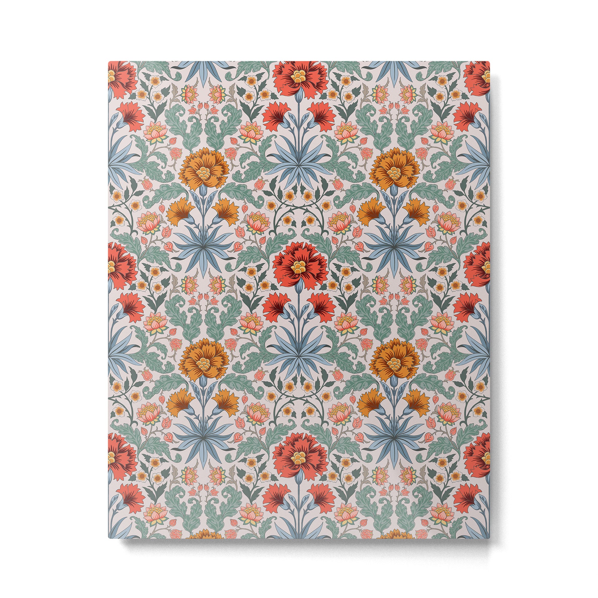  Victorian Botanicals - Carnation in Red and Blue Metal Print Gallery Image 4