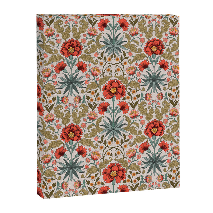 Victorian Botanicals - Carnations in Red and Green Canvas Print Gallery Image 1