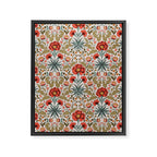 Victorian Botanicals - Carnations in Red and Green Framed Canvas Print Gallery Image 6