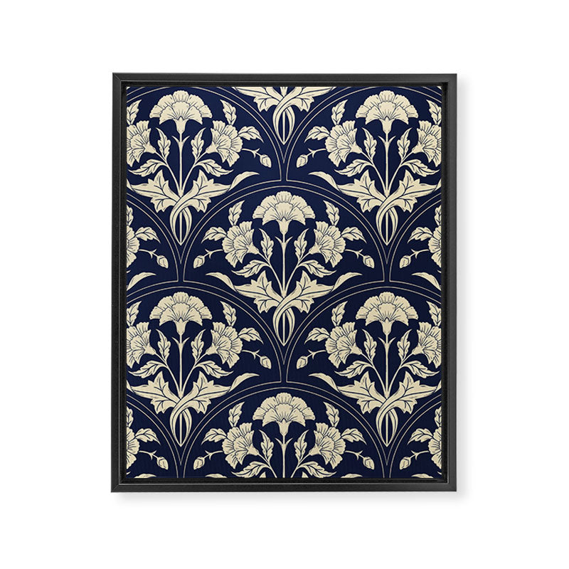 Victorian Botanicals Cornflower In Navy Blue Framed Canvas Print Gallery Image 6
