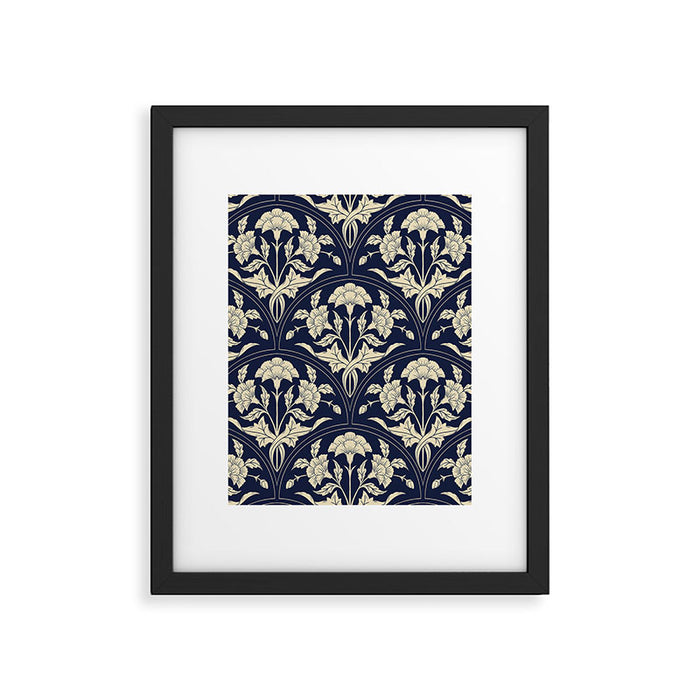 Victorian Botanicals Cornflower In Navy Blue Framed Art Print Gallery Image 1