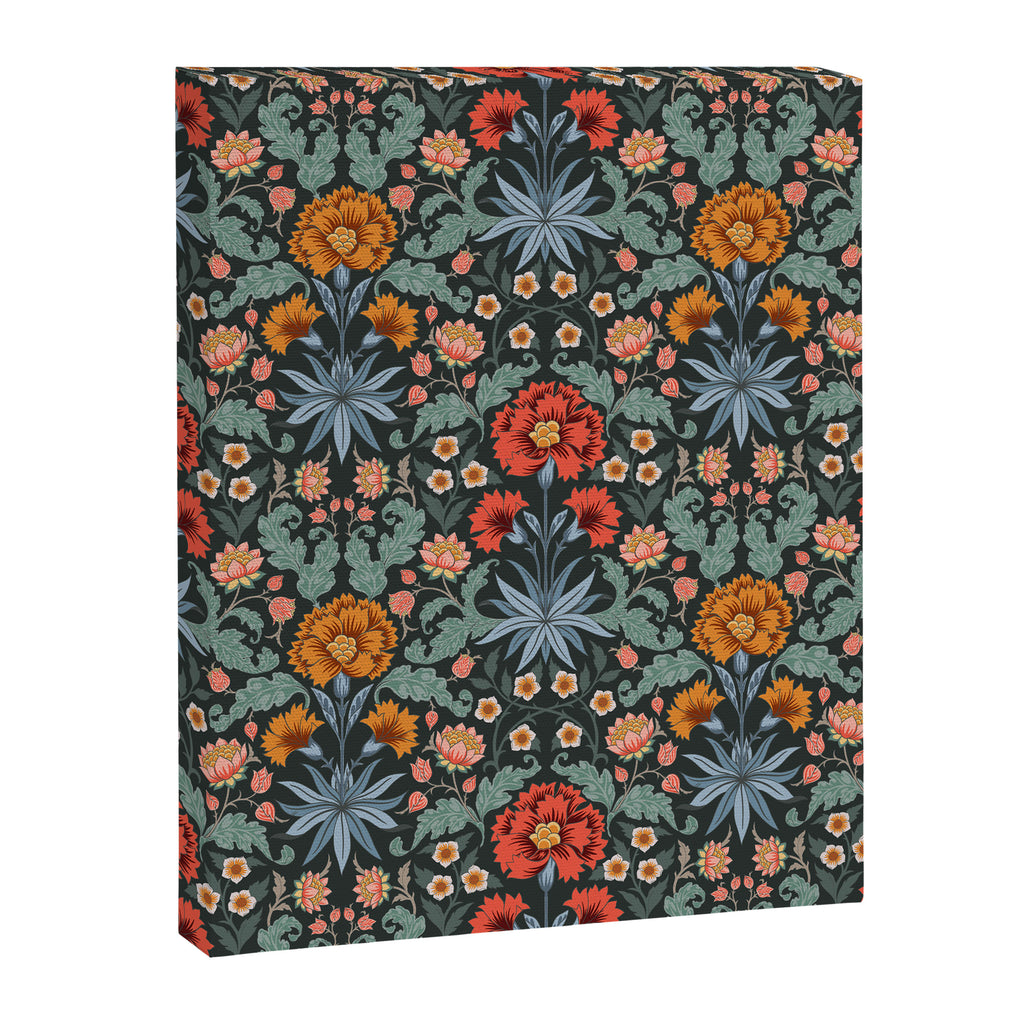 Victorian Carnation in Moody Red and Blue Canvas Print Gallery Image 6