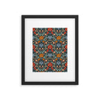 Victorian Carnation in Moody Red and Blue Framed Art Print Gallery Image 5