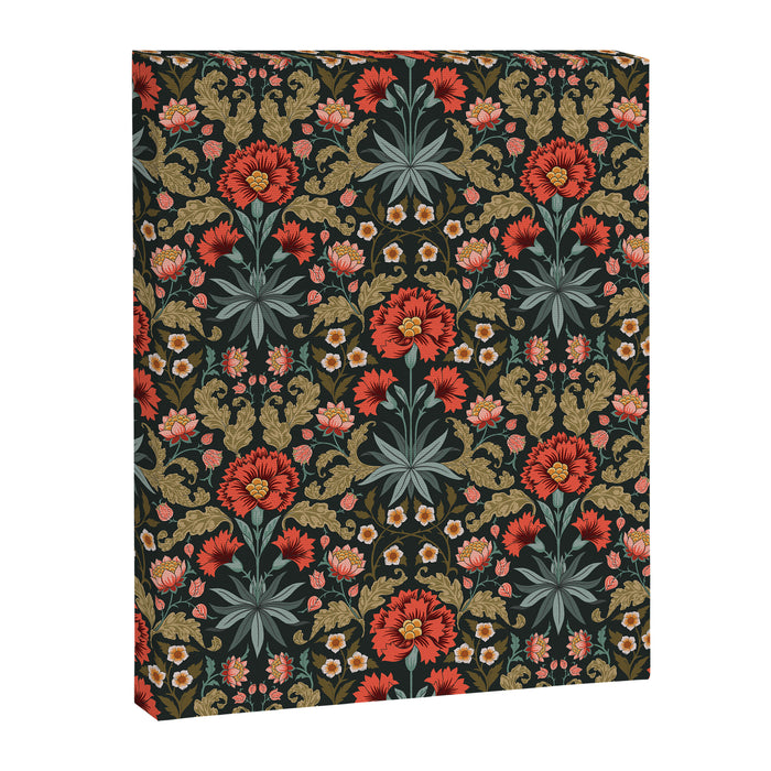 Victorian Carnation in Moody Red and Green Canvas Print Gallery Image 1