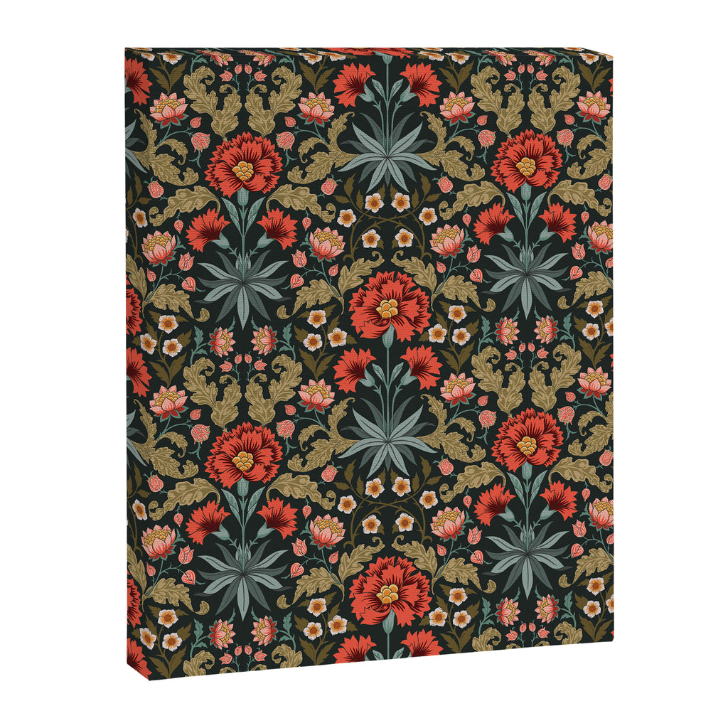 Victorian Carnation in Moody Red and Green Canvas Print Gallery Image 6