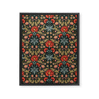 Victorian Carnation in Moody Red and Green Framed Canvas Print Gallery Image 6