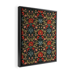 Victorian Carnation in Moody Red and Green Framed Canvas Print Gallery Image 2