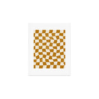 Warped Checkerboard - Gold Orange Art Print Gallery Image 1