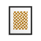 Warped Checkerboard - Gold Orange Framed Art Print Gallery Image 6