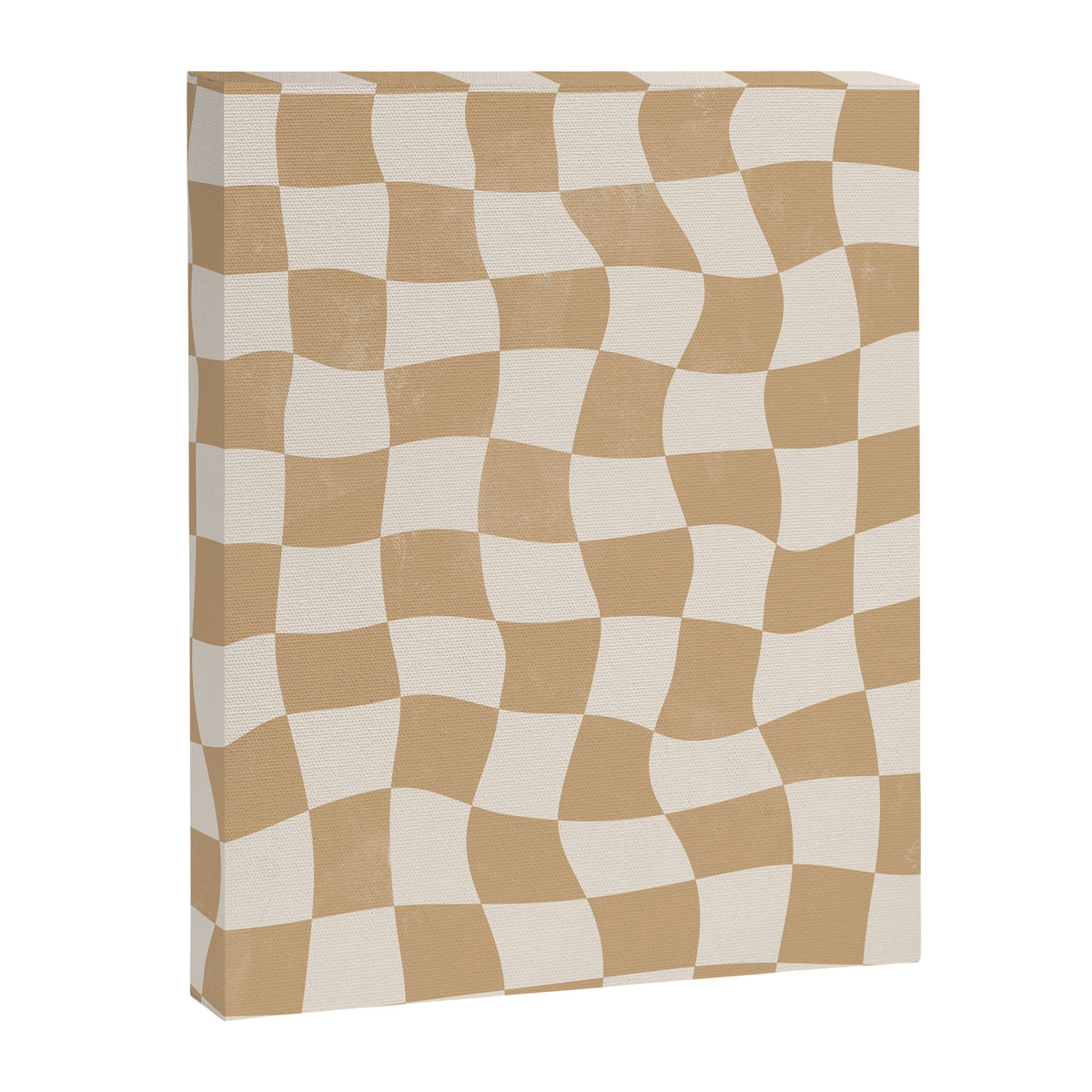 Warped Checkerboard - Tan Brown Canvas Print Gallery Image 8
