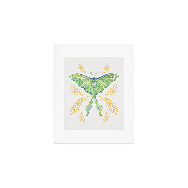 Watercolor Luna Moth Art Print Gallery Image 1