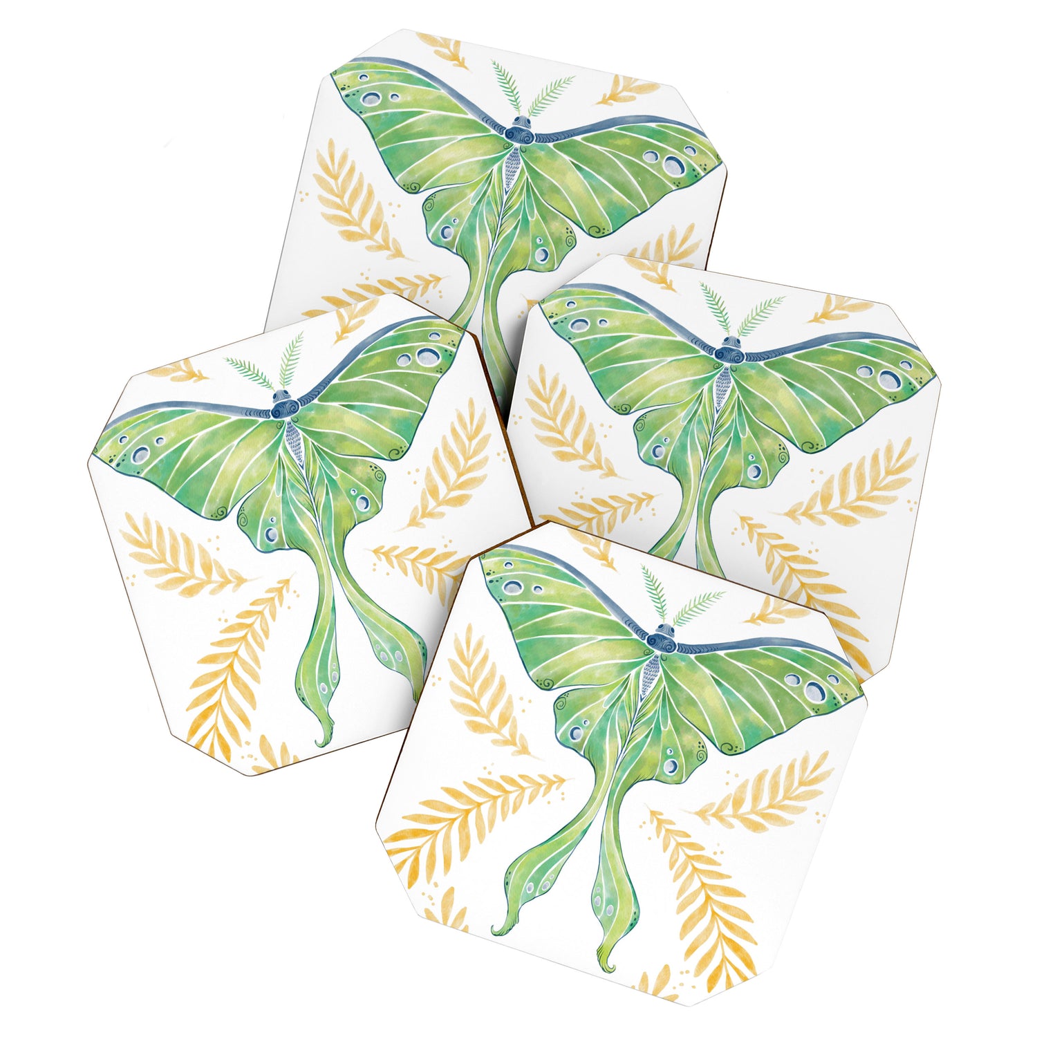 Watercolor Luna Moth Coaster Gallery Image 1