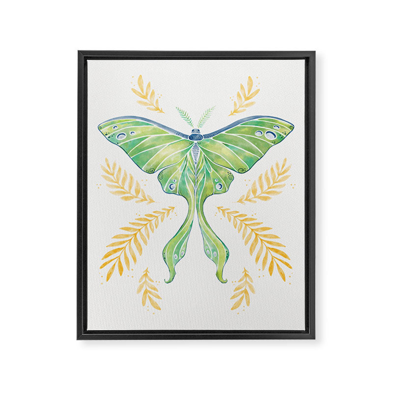 Watercolor Luna Moth Framed Canvas Print Gallery Image 6