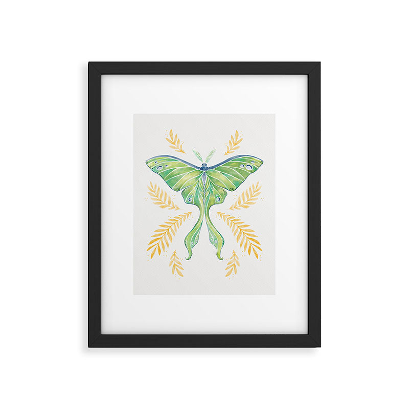 Watercolor Luna Moth Framed Art Print Gallery Image 5