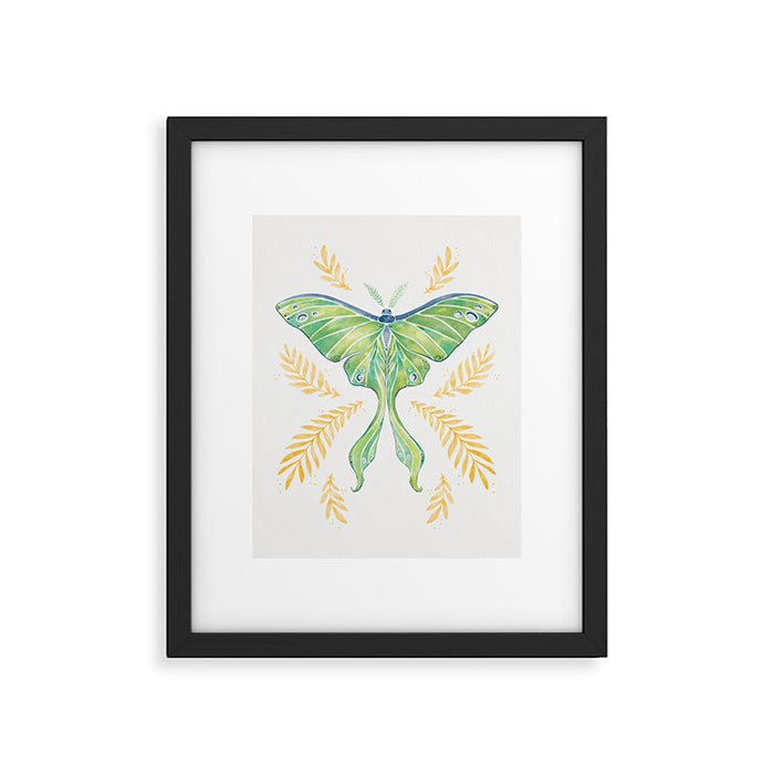 Watercolor Luna Moth Framed Art Print Gallery Image 1