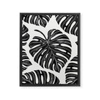 Watercolor Palm Leaves Black and White Framed Canvas Print Gallery Image 6