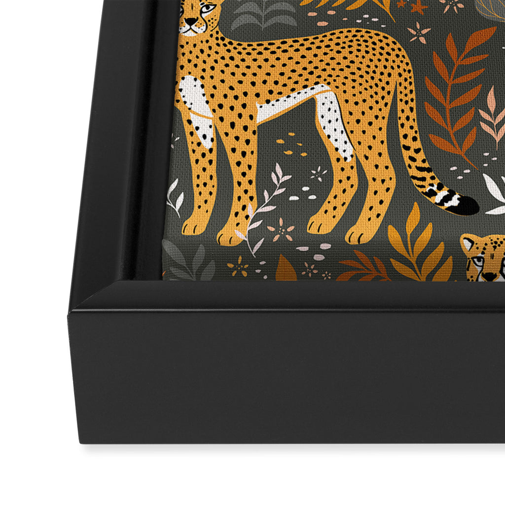 Wild Cheetah Pattern II - Autumn Framed Canvas Print Gallery Image 3
