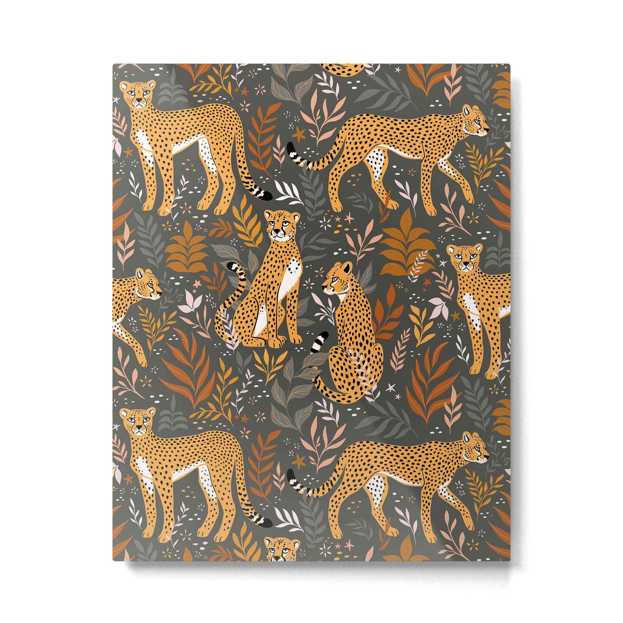 Wild Cheetah Pattern II - Autumn Metal Print Gallery Image 4
