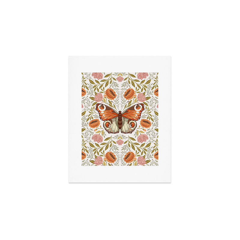William Morris Inspired Monarch Butterfly Pattern Art Print Gallery Image 1