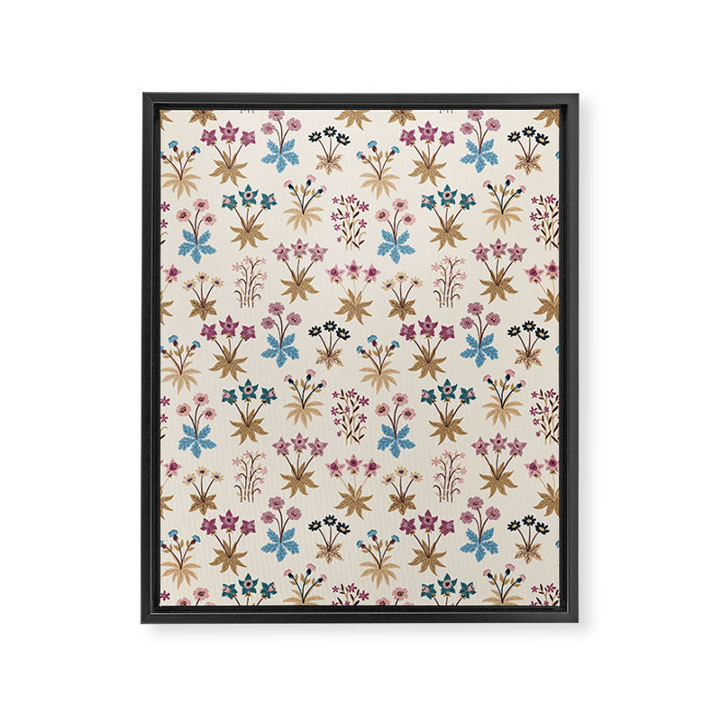 Winter Botanica - Tapestry In Cream Framed Canvas Print Gallery Image 6