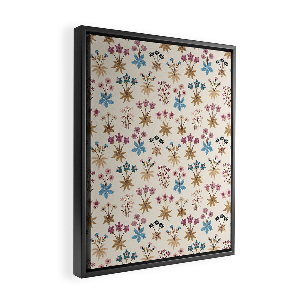 Winter Botanica - Tapestry In Cream Framed Canvas Print Gallery Image 2