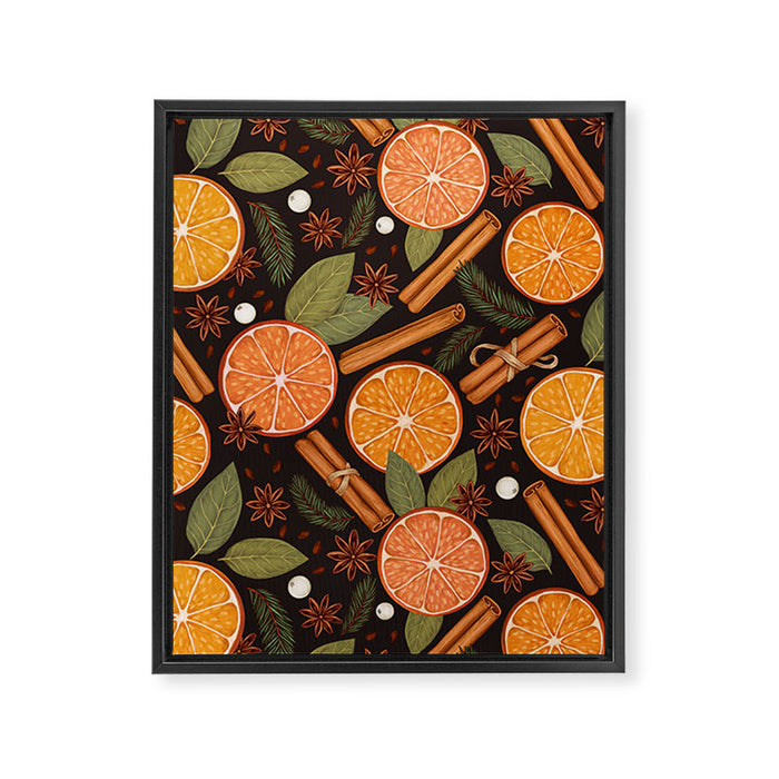 Winter Spice in Charcoal Framed Canvas Print Gallery Image 1