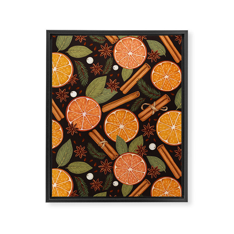 Winter Spice in Charcoal Framed Canvas Print Gallery Image 6