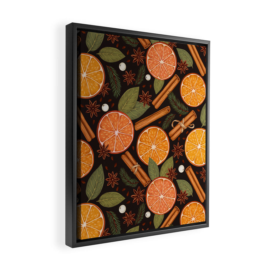 Winter Spice in Charcoal Framed Canvas Print Gallery Image 2