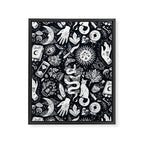 Witchy Things In Black And White Framed Canvas Print Gallery Image 6