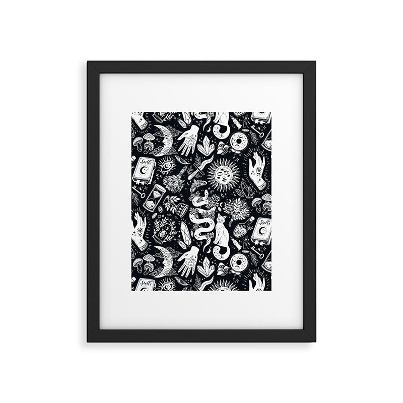 Witchy Things In Black And White Framed Art Print Gallery Image 5
