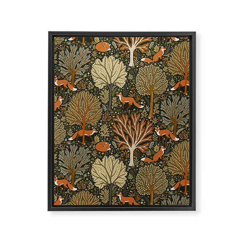 Woodland Fox Framed Canvas Print Gallery Image 6