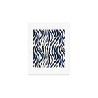 Zebra Stripes In Midnight Blue Art Print Gallery Image 1