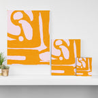 Abstract in Yellow and Cream Canvas Print Gallery Image 3