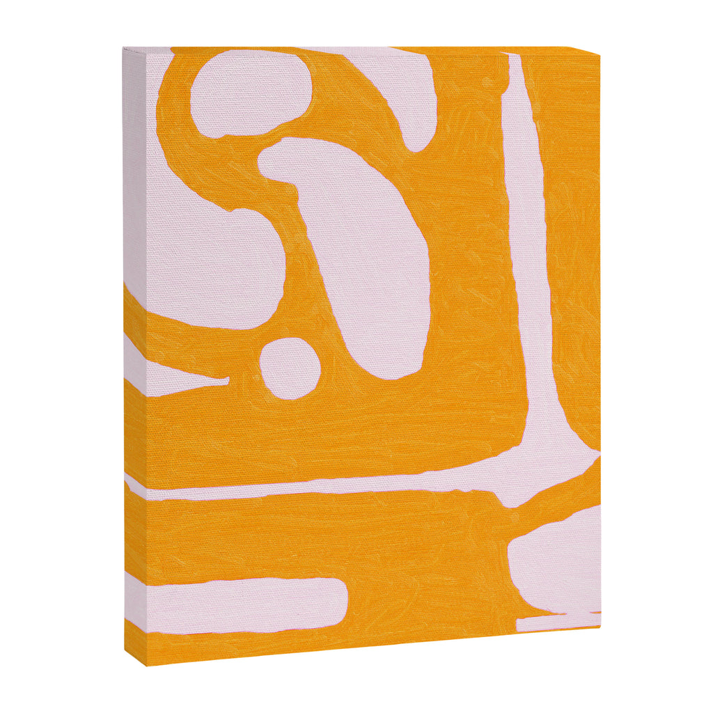 Abstract in Yellow and Cream Canvas Print Gallery Image 3