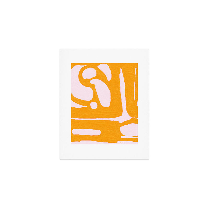 Abstract in Yellow and Cream Art Print Gallery Image 1