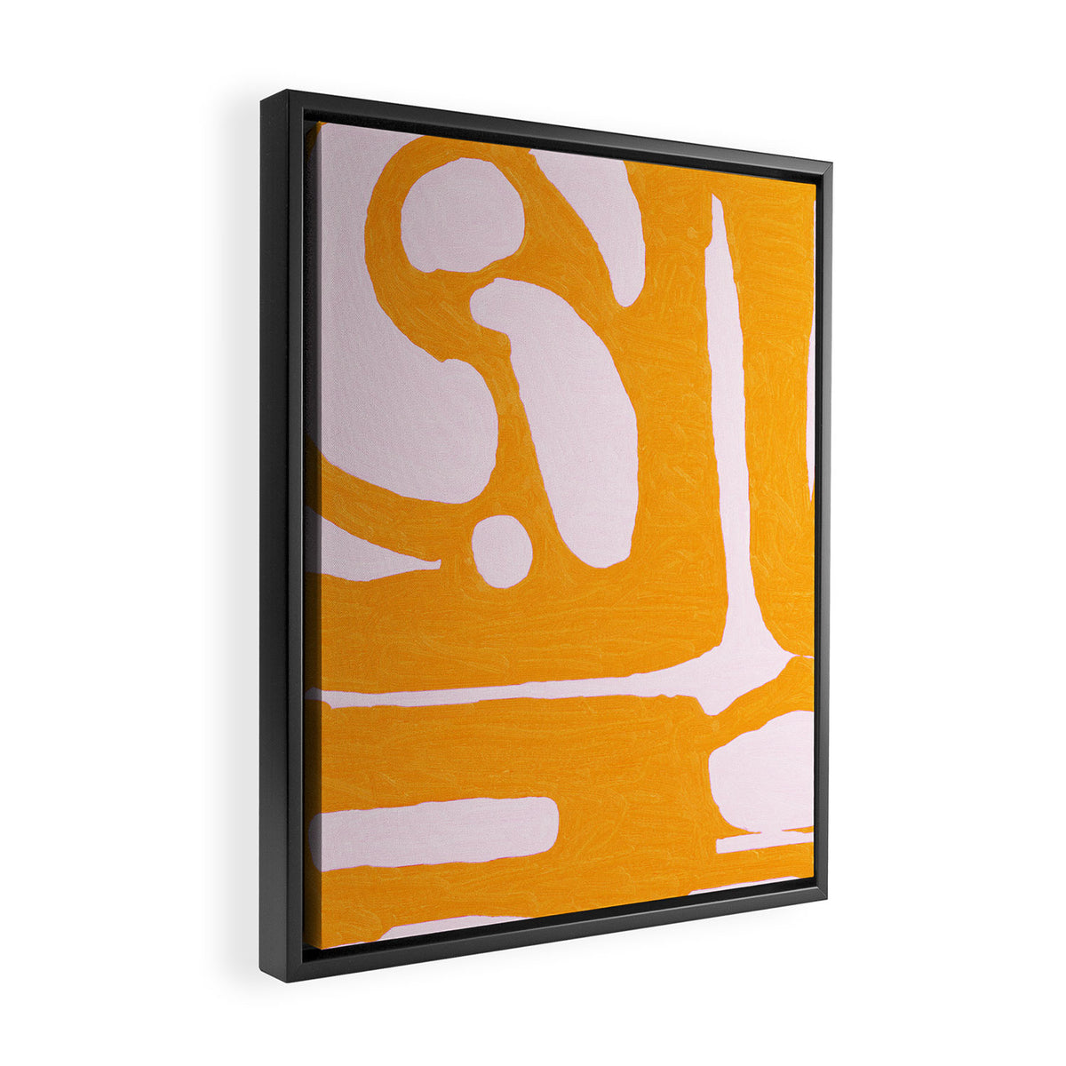 Abstract in Yellow and Cream Framed Canvas Print Gallery Image 2