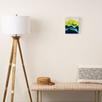 Abstract in Yellow, Green and Blue Canvas Print Gallery Image 2