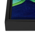 Abstract in Yellow, Green and Blue Framed Canvas Print Gallery Image 3