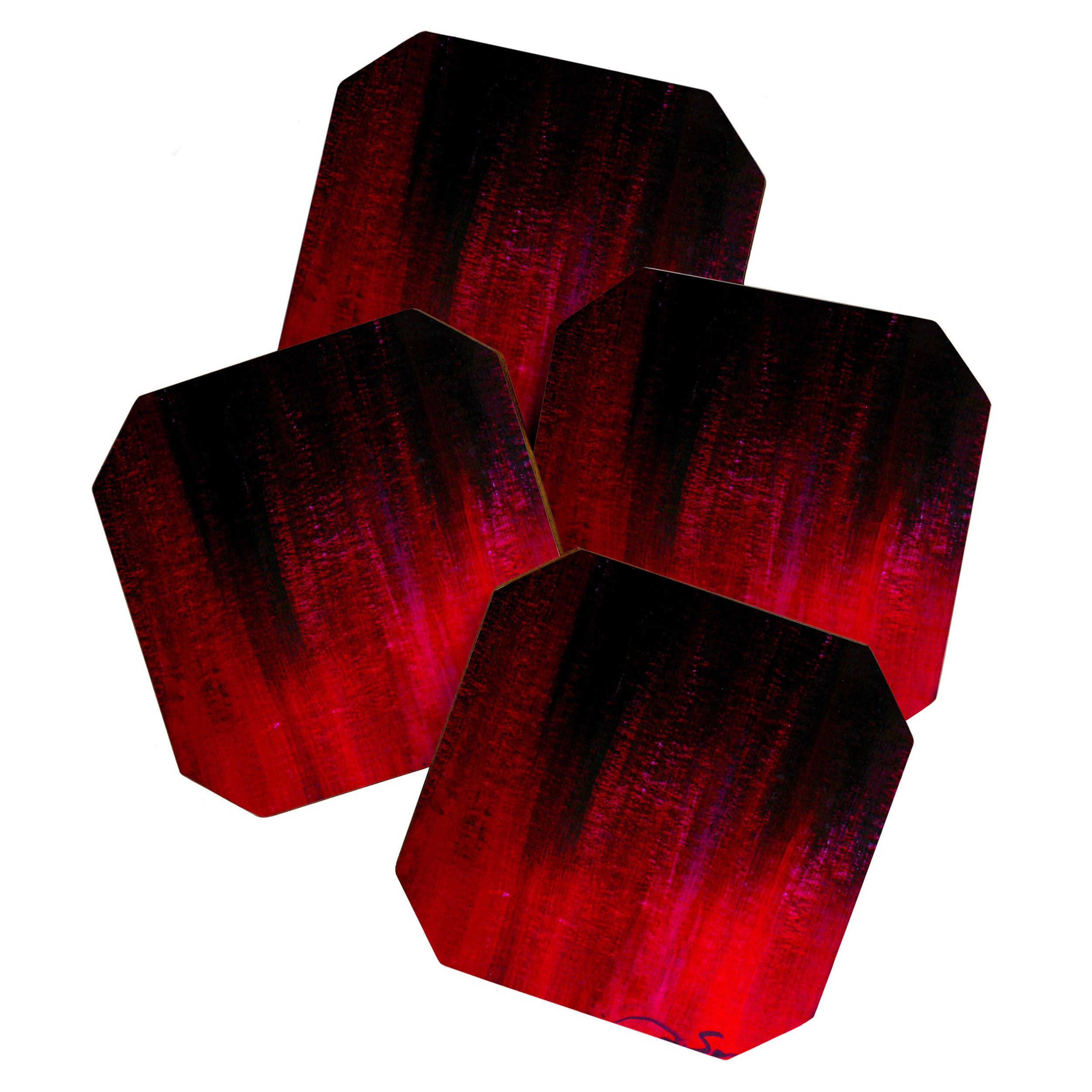 Red and Black Abstract Coaster Gallery Image 1